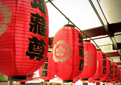亚洲传统的红灯笼