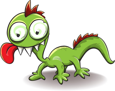 恶龙滑稽的恶龙,它伸出舌头照片