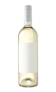 用空白标签隔绝的白色葡萄酒瓶