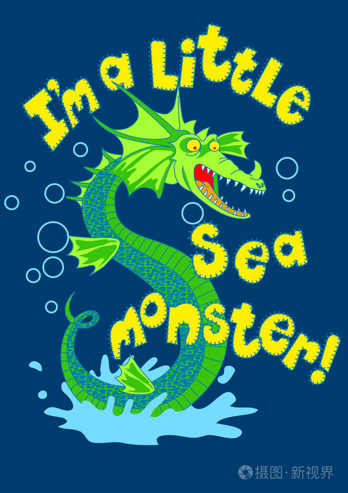 在一些水溅的海怪插画-正版商用图片1l8gdi-摄图新视界