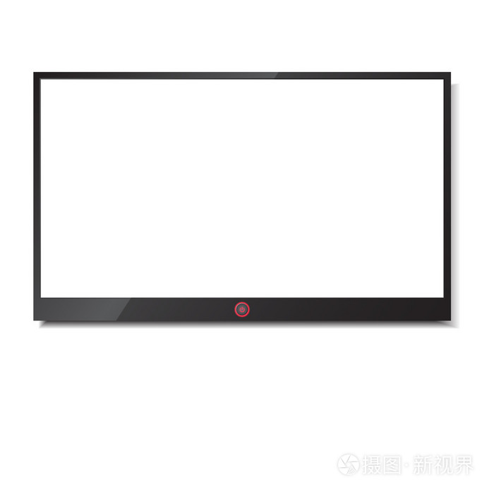 led/lcd 电视屏幕挂在灰色的背景上隔离矢量图 eps 10