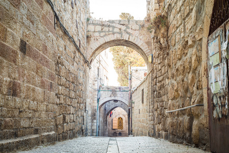 耶路撒冷，以色列陡峭的街道