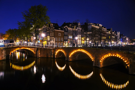 阿姆斯特丹的城市夜景