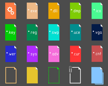 一套系统文件扩展名图标