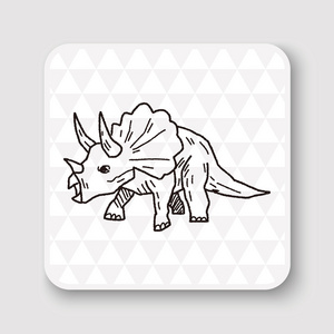 三角恐龙剪影矢量三角恐龙涂鸦矢量图照片