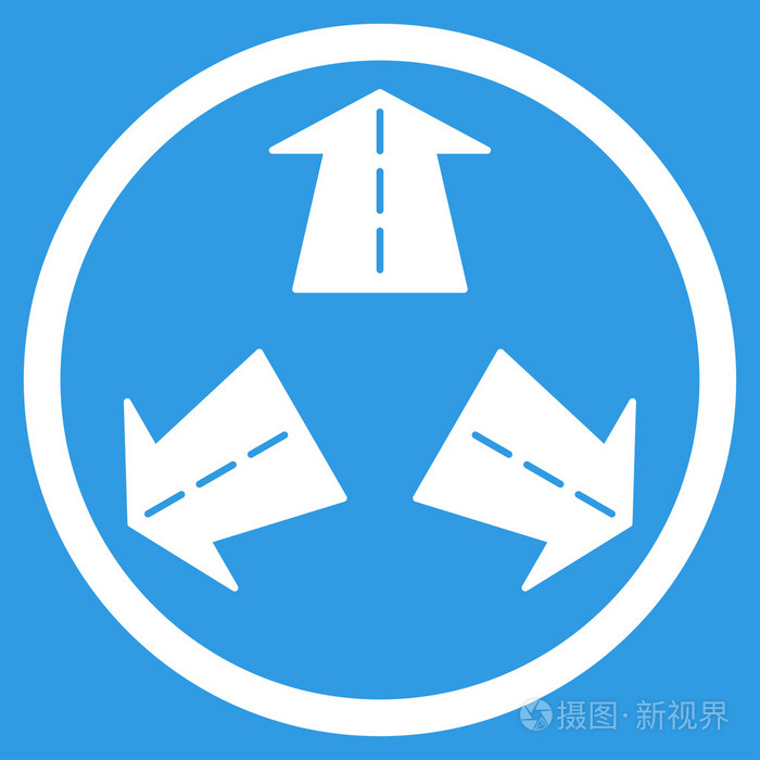 道路方向圆形图标