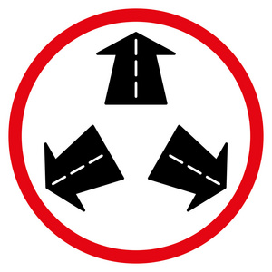 道路方向圆形图标