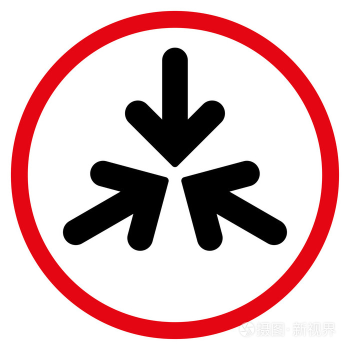 三重碰撞箭头圆形的图标