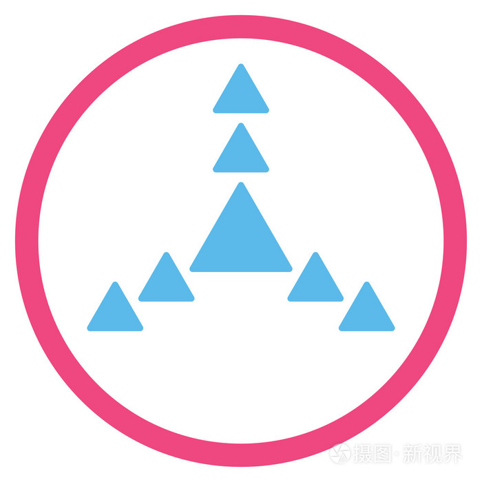 方向三角形圆形的图标