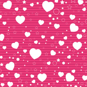 情人节那天和白心在粉红色的背景上。矢量情人节背景