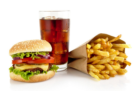 汉堡薯条可乐简笔画图片