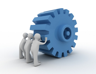 3d 团队推动齿轮照片