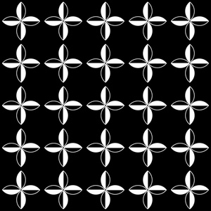 无缝的黑色和白色背景，与抽象的几何形状