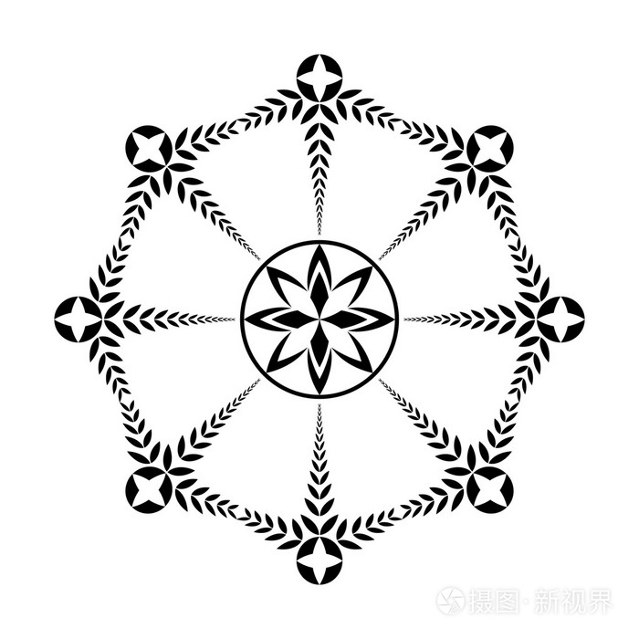 桂冠花圈纹身图标黑色装饰品白色b的交叉标志