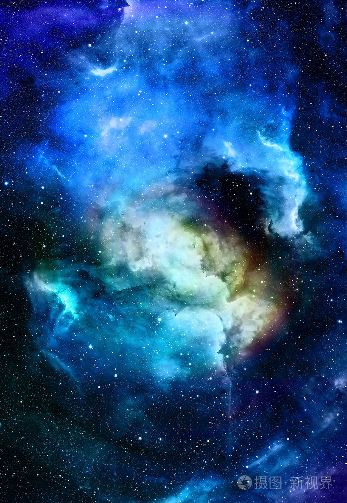 星云, 宇宙, 空间和星星,蓝色宇宙的抽象背景.