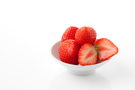 草莓白碗