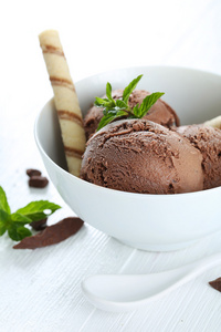 碗甜甜的巧克力冰淇淋