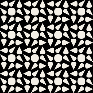 矢量无缝黑色和白色圆形的滴状圆几何图案