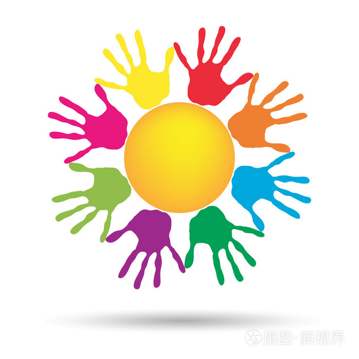 用儿童的手印来晒太阳