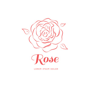 玫瑰的线性风格