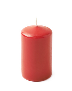 未使用的红色蜡蜡烛孤立