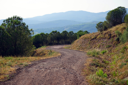 肮脏的路和山在法国