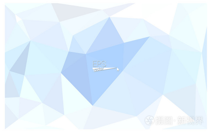 蓝色, 几何, 皱巴巴, 三角, 低模折纸样式梯度图图形背景.