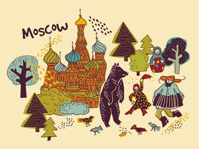 莫斯科市彩色场景图片