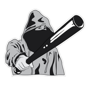 华沙犹太人起义流氓威胁用棒球棍-矢量图照片