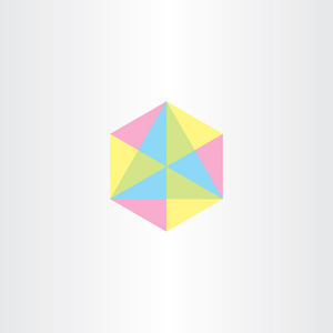 几何彩色六角三角形图标矢量设计