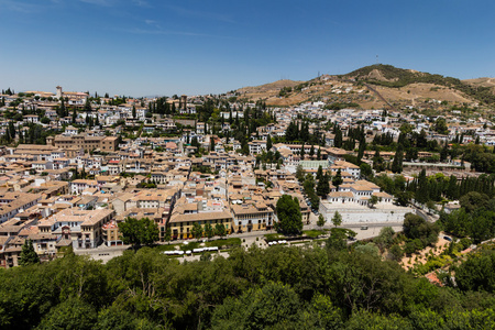西班牙格拉纳达历史城市的视图