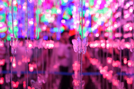 蝴蝶与粉红色的圆形 bokeh