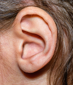 八年老女孩耳朵关闭照片