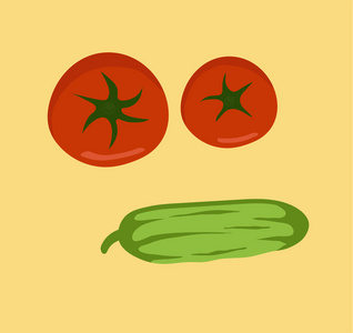 白色背景下的新鲜蔬菜。 番茄胡椒和黄瓜