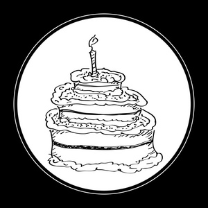 简便的涂鸦的生日蛋糕