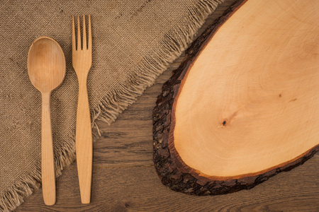 空老式木菜板 叉和匙 grunge 木头
