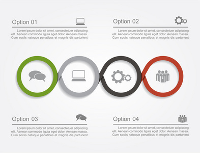 横幅信息图表设计模板。矢量图