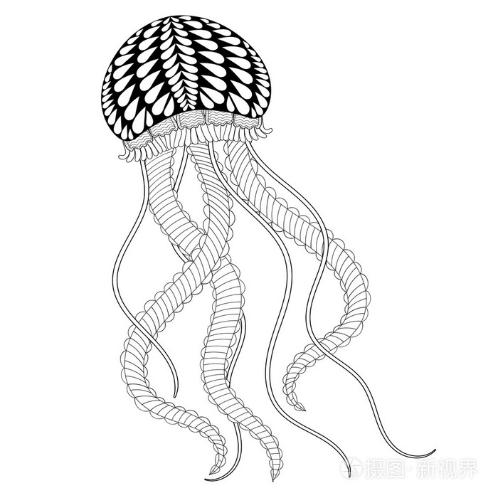 手画海蜇成人彩色页在涂鸦禅宗