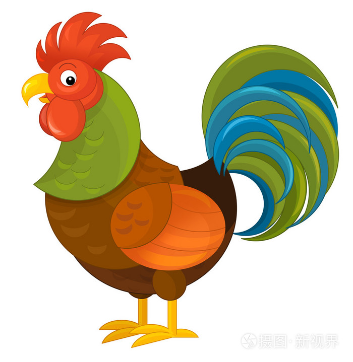 卡通公鸡分离