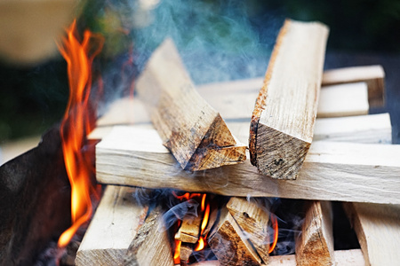 火,火焰从烤架或烧烤野餐, 烟尘和木柴户外木烬照片