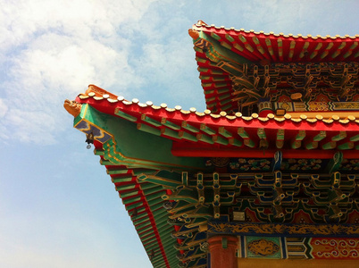 华人庙宇的屋顶