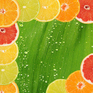 离心运动从柑橘类水果特写