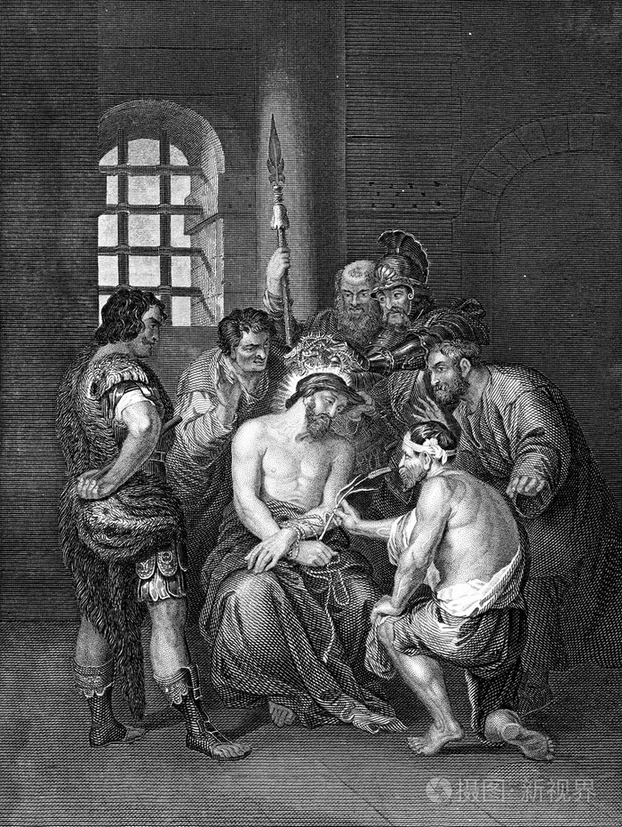 耶稣基督戴着荆棘的冠冕