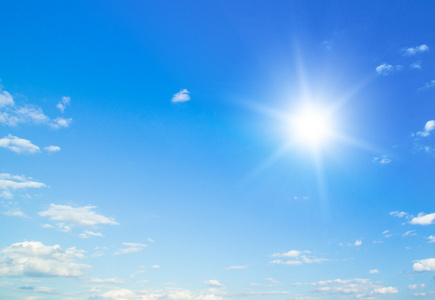 蓝蓝的天空和太阳图片
