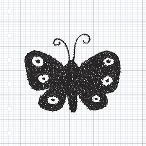 简便的涂鸦的一只蝴蝶