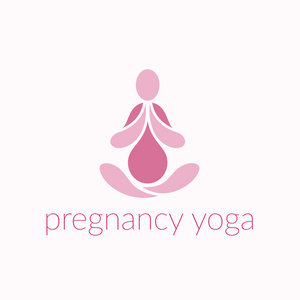 瑜伽对怀孕妇女的象征。矢量图