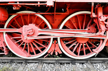 老蒸汽火车驾驶轮子