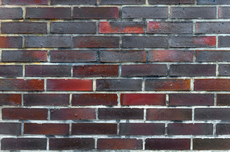 旧的黑色和红色的砖墙的背景