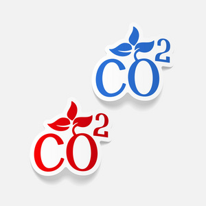 现实的 co2 二氧化碳标志设计