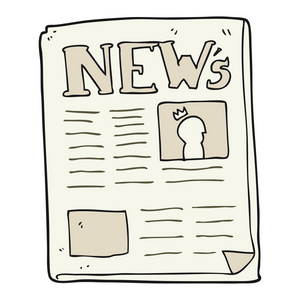 剪贴画报纸写意画的卡通报纸照片